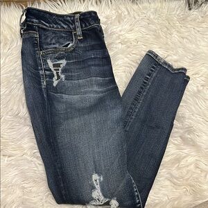 American Eagle Outfitters Blue Boyfriend Jeans Distressed